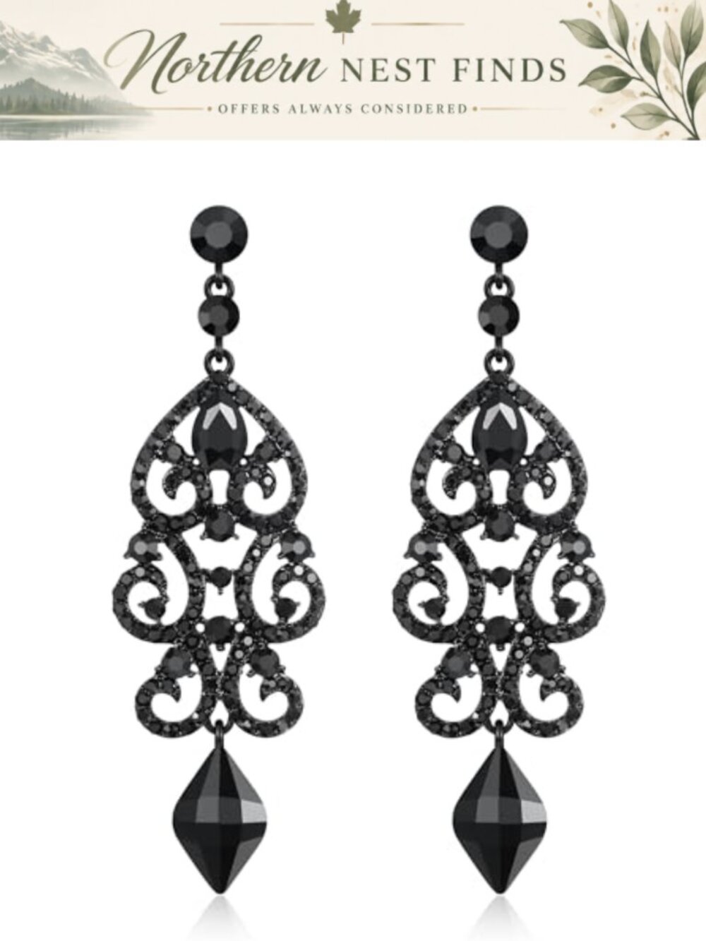 Art Deco Rhinestone Crystal Chandelier Dangle Earrings Bridal Wedding